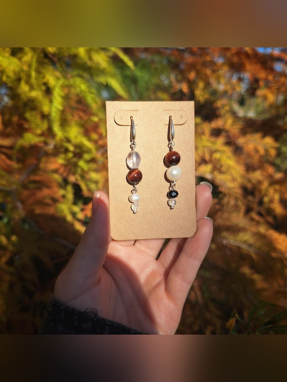 Red Tiger's Eye, Quartz, Freshwater Pearl ~ Artisan Jewelry